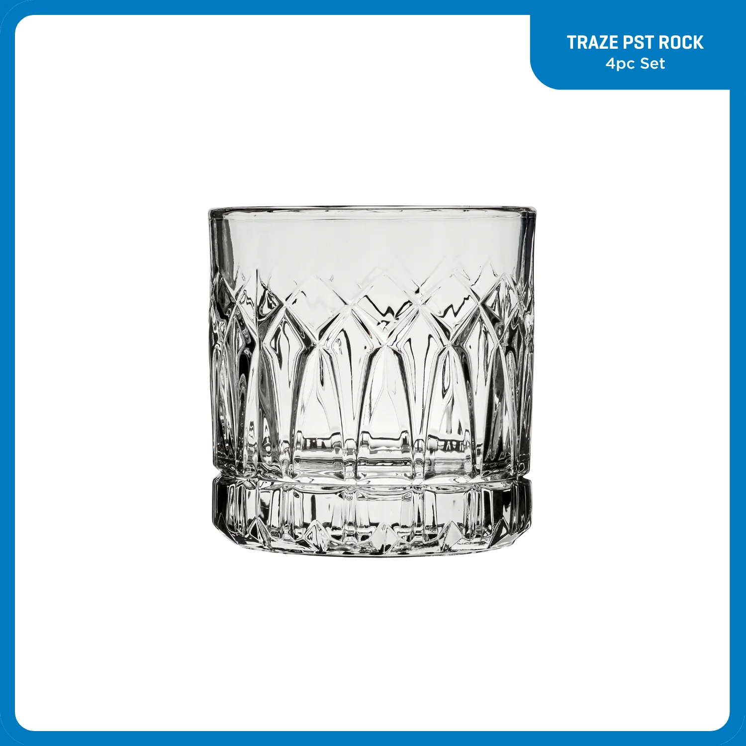Ocean Glassware Ocean Glass Traze PST Rocks Glasses (4-Pieces), 12-ounce, Dishwasher Safe - Image 2